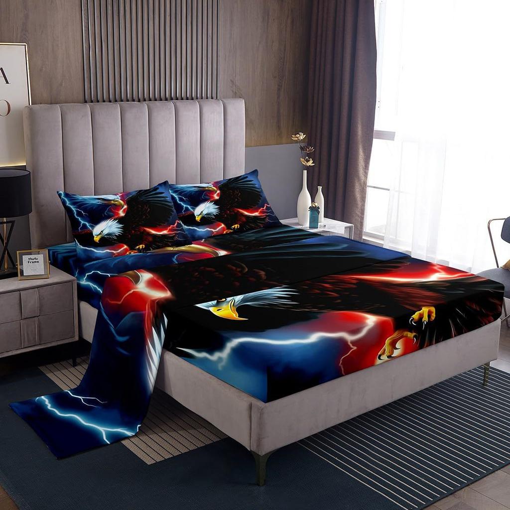 Cartoon Animal Little Monkey Pattern Bed Hat Four-piece Bedding Set Bedroom Dormitory Bedding Decoration