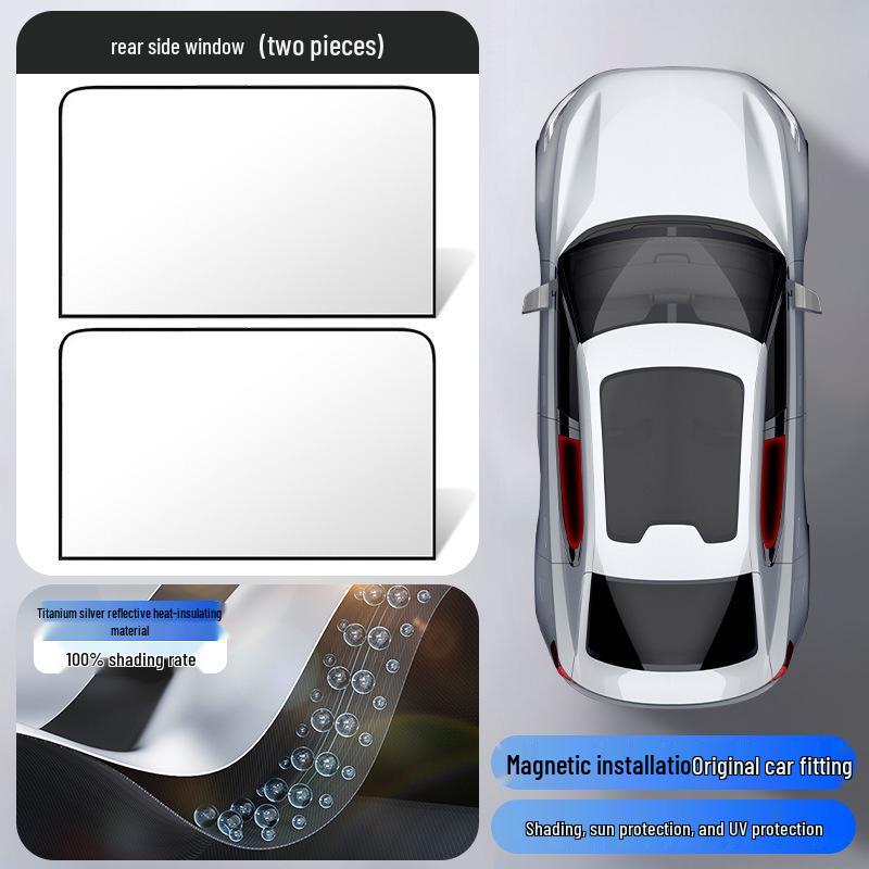 Customizable Logo Car Sun Shade: Magnetic Heat Insulation & Privacy Curtain for Side Windows