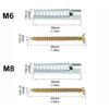 20/50/100sets Metal Serrated Expansion Tube Self Tapping Screws Pipe Drilling Plug for Concrete Wall Anchors Fasteners Bolt Kits