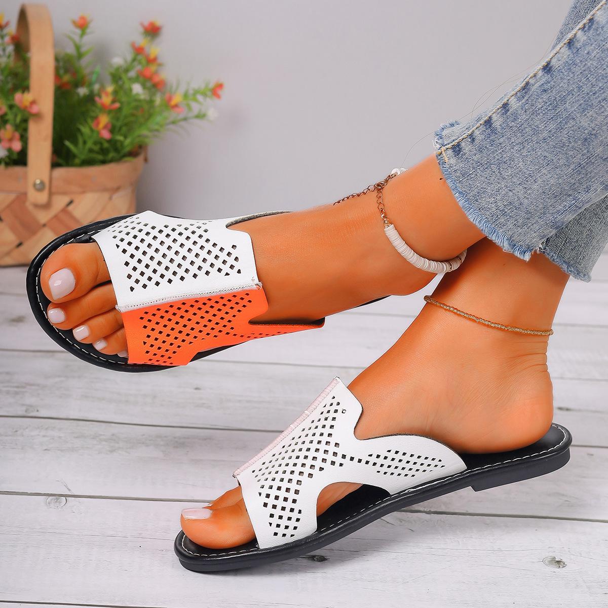 

Лето 2024 года, новые модные женские тапочки с круглым носком и одним словом, большого размера, на толстой подошве 36 оранжевый