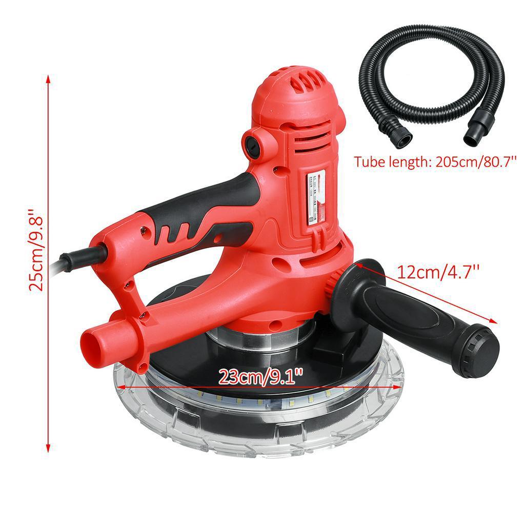 

1250 Вт 6-скоростная шлифовальная машина для гипсокартона, машина для полировки стен, шлифовка 3500 об/мин, ручная машина для полировки шпатлевки со светодиодной подсветкой и пылесборником