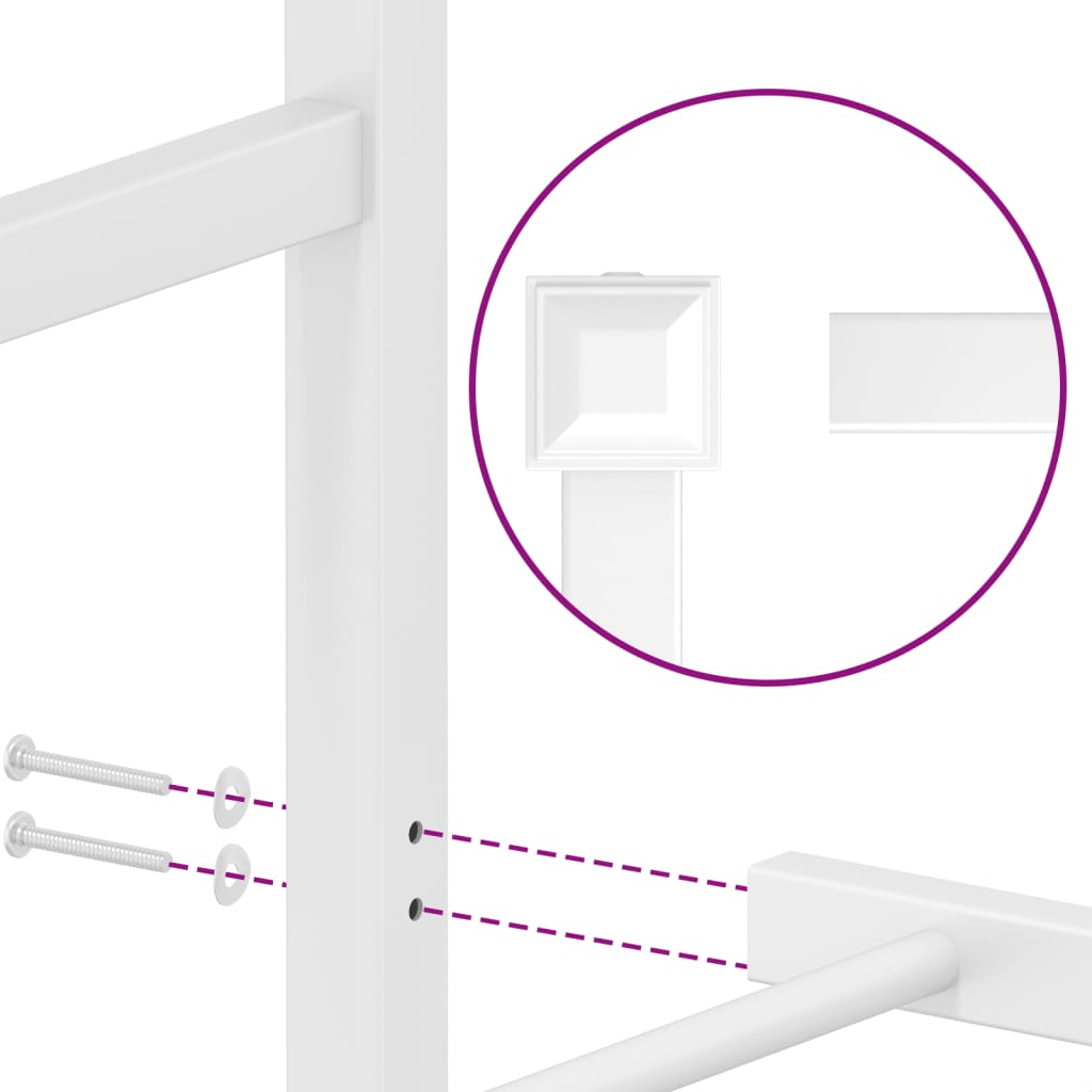 Metal Bed Frame with Headboard and Footboard White 120 x 200 cm