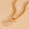 Hip Hop Style Irregular Round Plate Spring Necklace Personalized Alloy Necklace