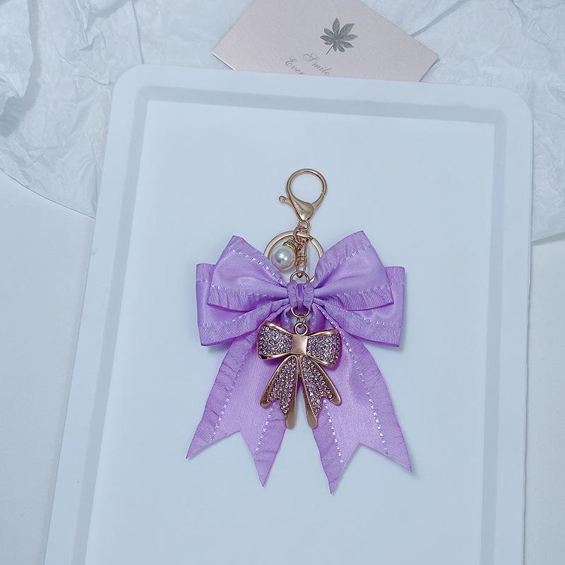 Women's Elegant Bow Bag Charm - Cute & Stylish Key Fob for Daily Use