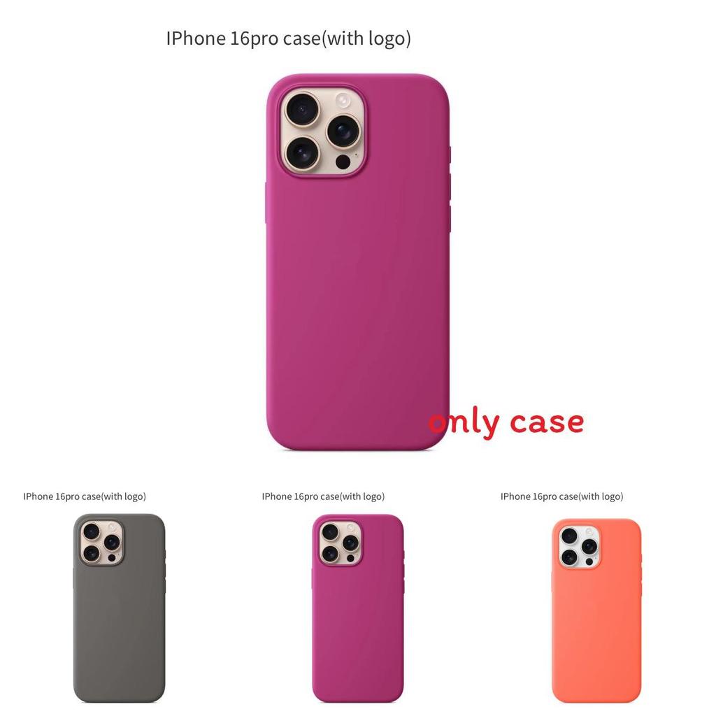 For Iphone16 Pro Solid Color Magnetic Silicone Phone Protective Case With Logo For Enhanced Protection
