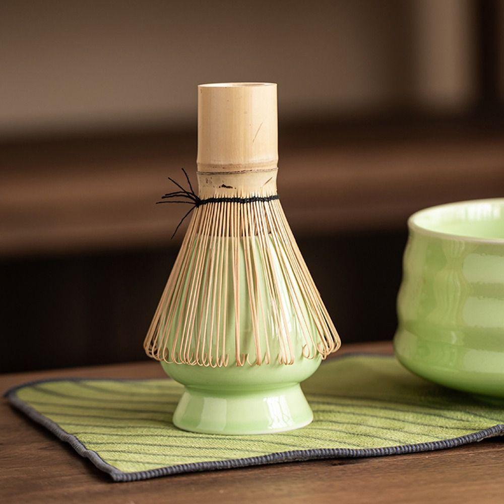 4PCS Food Grade Japanese Matcha Tea Set Bamboo Ceramic Japanese Chasen Matcha Stirring Brush