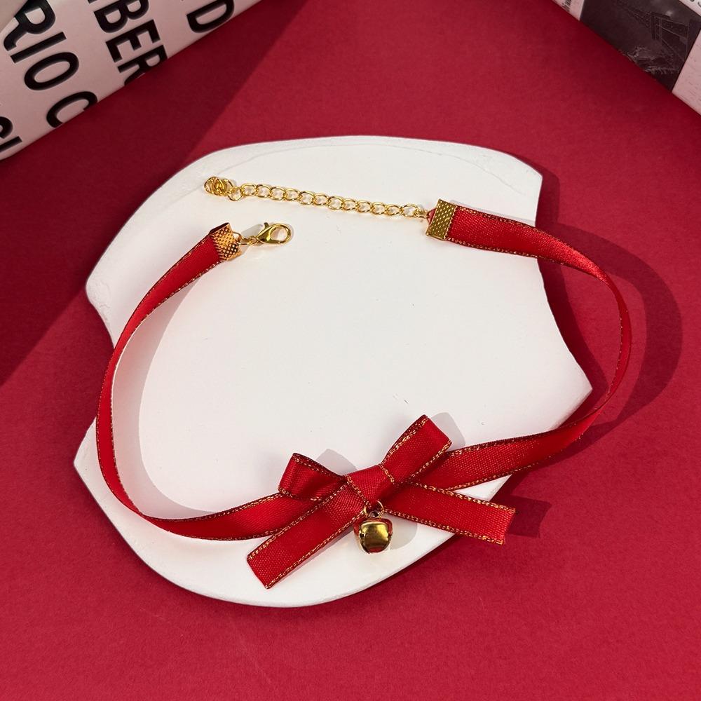 Velvet Bowknot Christmas Choker Plush Xmas Clavicle Chain Jewelry Accessories