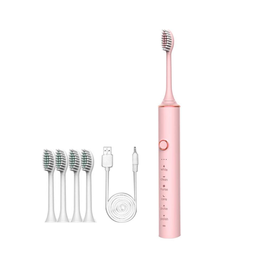 Brosse à Dents Électrique Soies Douces Recharge USB Brosse à Dents Électrique Sonique Très Efficace pour Femmes