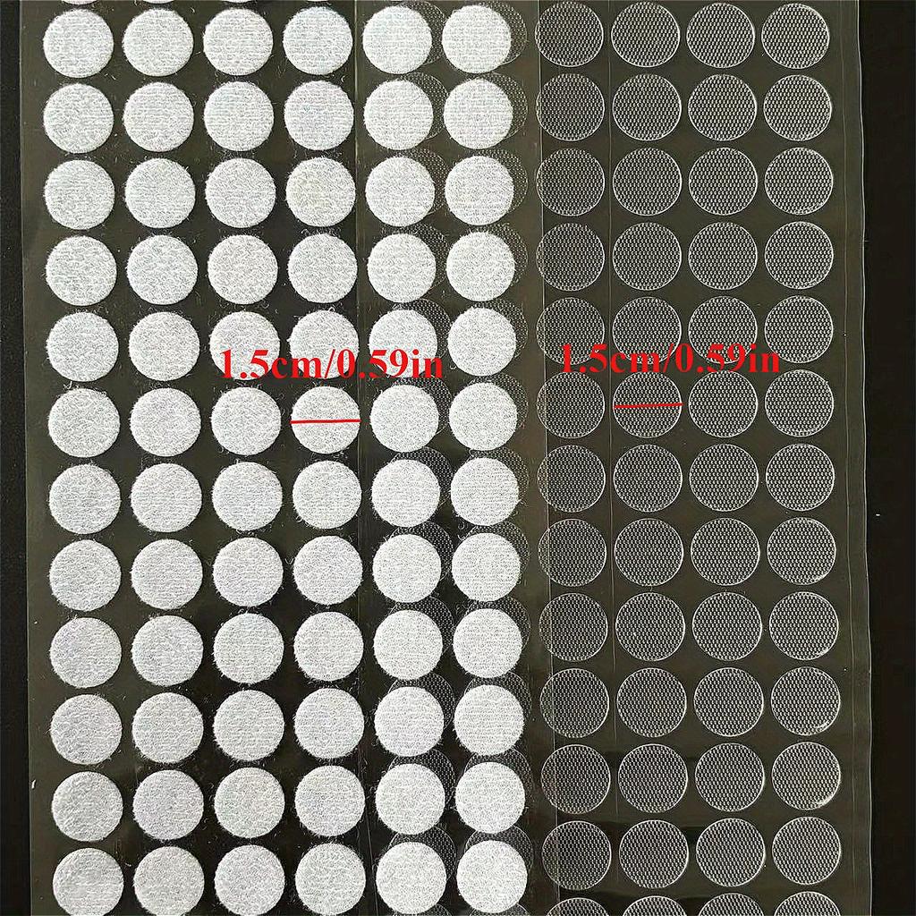 200pcs (100 Pair) Super Strong Clear Dot Stickers Reusable Hook & Loop Fasteners 15mm Adhesive White Round Coins for Organizing Crafting & Packaging