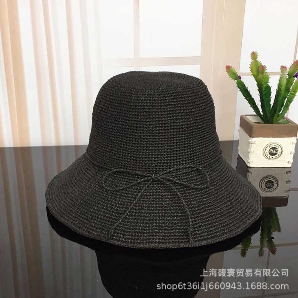 8Cm Japanese handmade crochet pull-up straw hat foldable sun hat children summer sun protection bucket hat sun hat