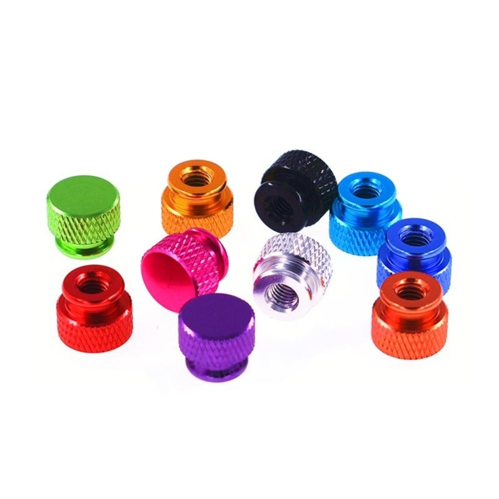 1-10Pcs 10 Colors Anodized Aluminum Knurled Thumb Nut M3-M6 High Step Blind Hole Hand Tight Nut For RC Model Frame