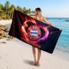 FC Bayern München Benutzerdefiniertes Strandtuch, Personalisierter Namens-Textdruck, Fußball-Logo Weiches Schnelltrocknendes Handtuch Urlaubsgeschenk