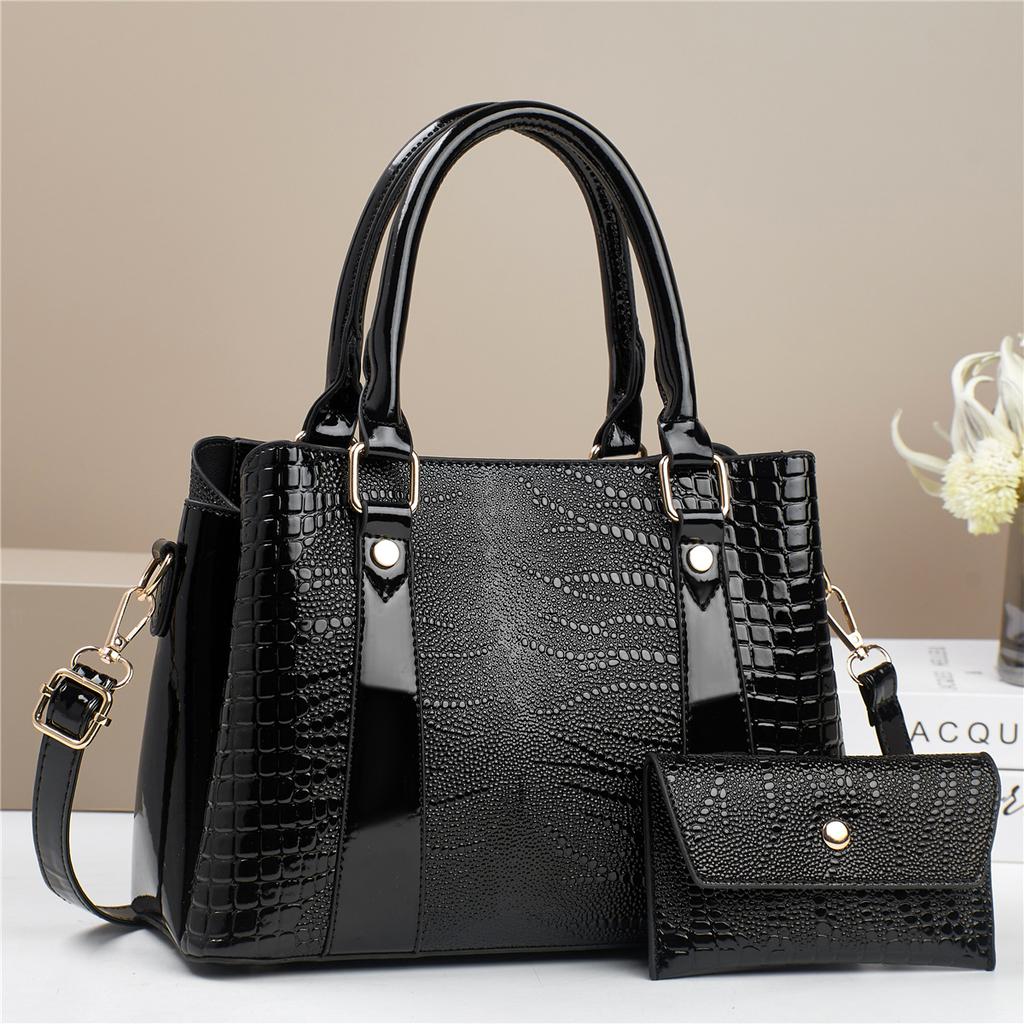 Women's bag large capacity 2026 new women's bag crocodile pattern large capacity simple casual two-piece women's bag