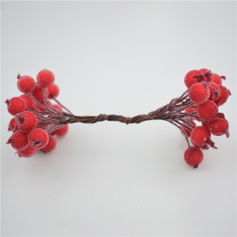 

Mini Christmas Foam Frosted Fruit Artificial Holly Berry Flower Home Decor Xmas червоний