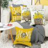 Plant Flower Letter Print Living Room Pillow Ins Sofa Simple Pillow Cover Car Waist Pillow Cover