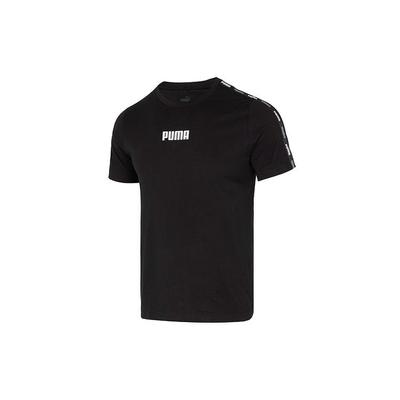Męski T-shirt casual z okrągłym dekoltem i krótkim rękawem, czarny 671978-01