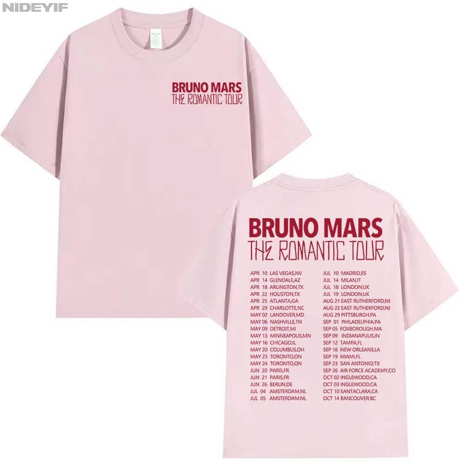 T-shirt Bruno Mars The RoUnisextic Tour per Unisex Donna Hiphop Streetwear Top Oversize 100% Cotone T-Shirt BM4