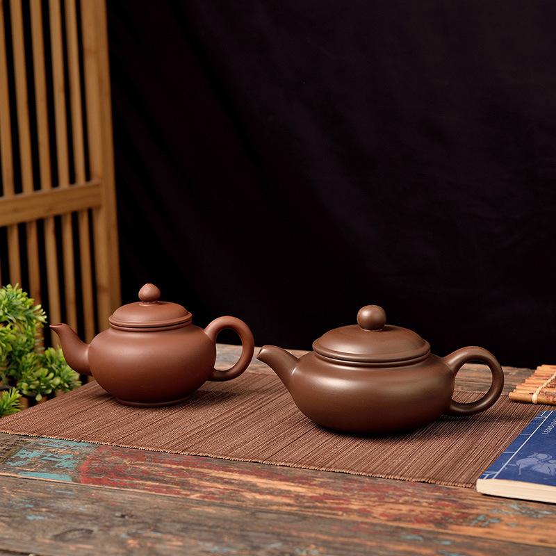 Raw ore large capacity purple sand teapot antique smile cherry pot handmade household cinnabar clay pot tea maker filter tea maker