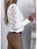 Trendy Women's V-Neck Lace Splicing Shirt for Autumn and Winter EMA