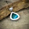 Tibetan Turquoise Gemstone 925 Sterling Silver Jewelry Pendant 1.89" M-34