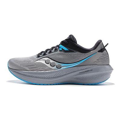 SAUCONY Triumph 21 Sznurowane Trwałe Wodoodporne Oddychające Treningowe Niskie Buty do Biegania Męskie Trampki Szaro-Czarne S20881-20