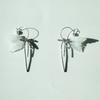 LOVUEE White Angel Wing Earrings with Crystal Bows