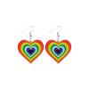 Cross-border explosion, rainbow elements, colorful earrings, women's earrings, love peach heart-shaped temperament earrings