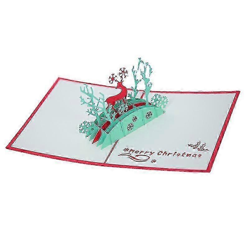 25-26 5pcs 3D Christmas Greeting Cards - Holiday Blessing Cards for Festive Season