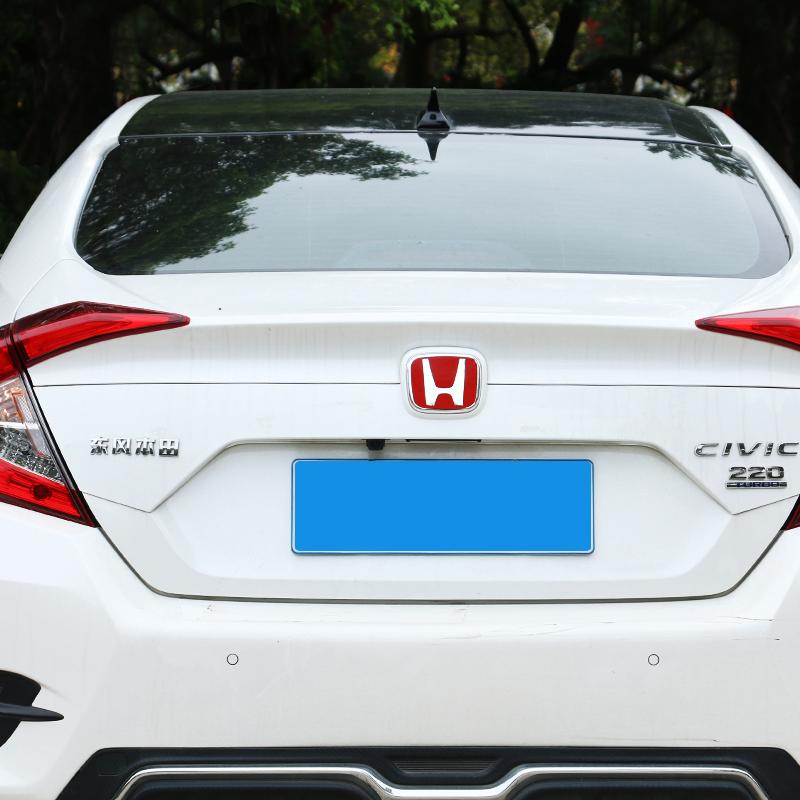 Car Steering Wheel Emblem H-Sticker Auto Front Grille Trunk Modification Accessory For Honda Civic 8th 9th 9.5th 10th Generation