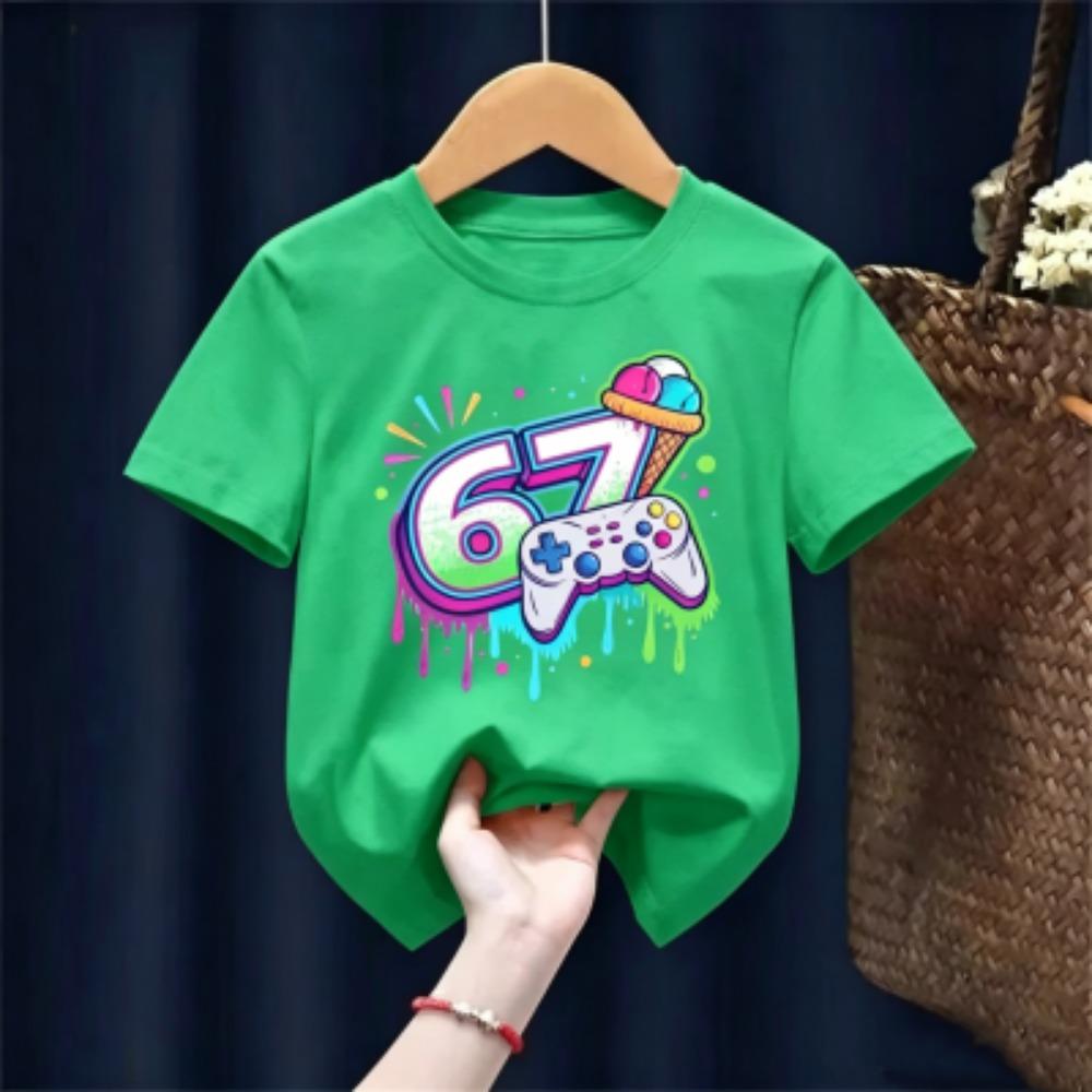 Summer Game Six Seven 67 Printed Men's T Shirt Fashion Casual Men's and Women's Short Sleeve Shirt Funny Men's Clothes Tee Top