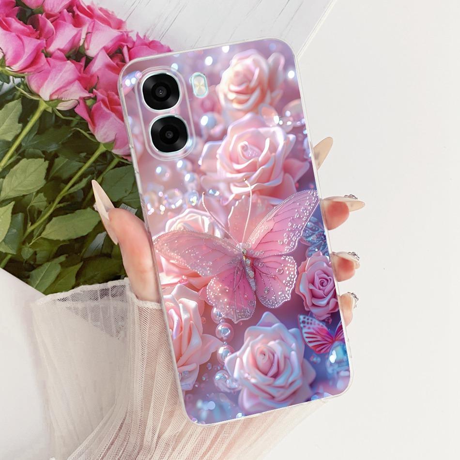 For OPPO A6X A6 A6T Pro 4G 5G Cute Flower Butterfly Cat Painted Case For Oppo A6 A6x A6T Pro 4G Soft Silicone TPU Phone Cases
