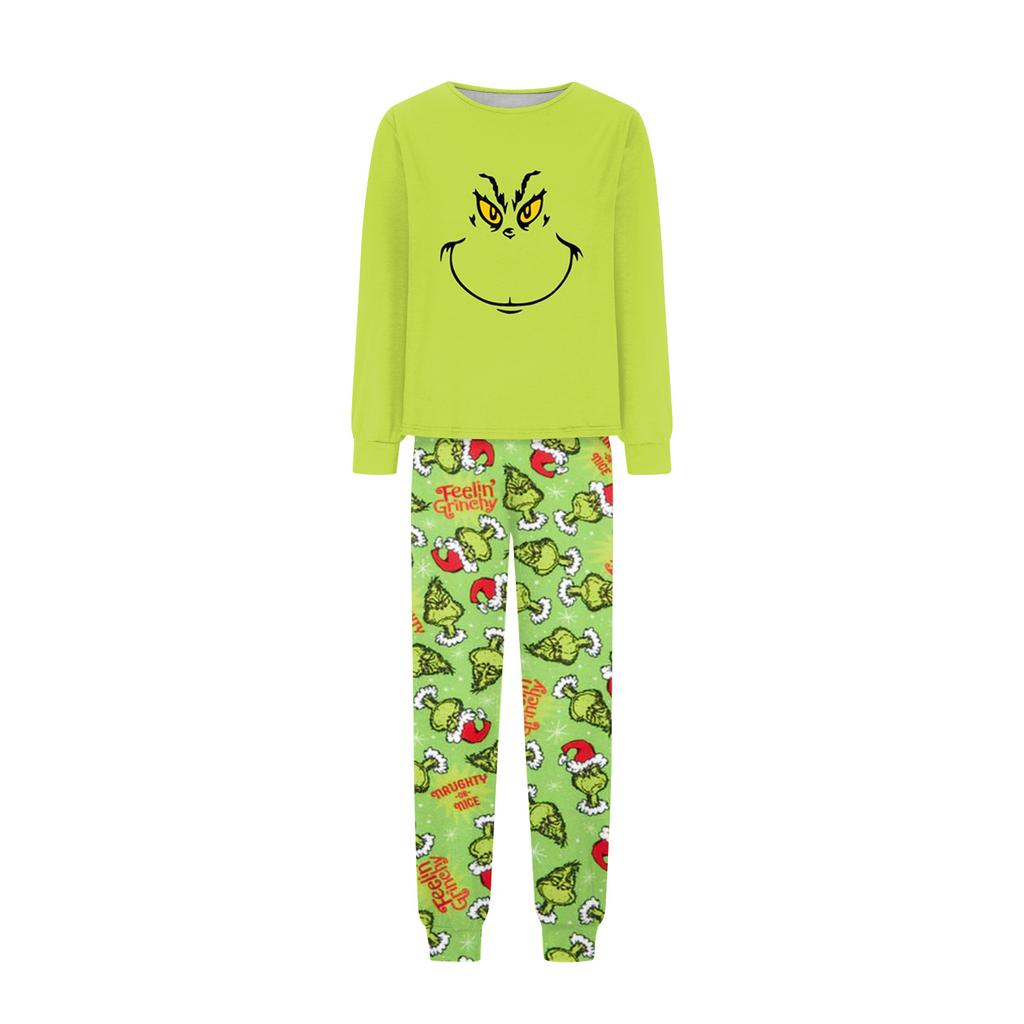 Christmas Print Cute Family Set Pajamas, Home Clothes, Family Set Long Sleeve Top Pants Set