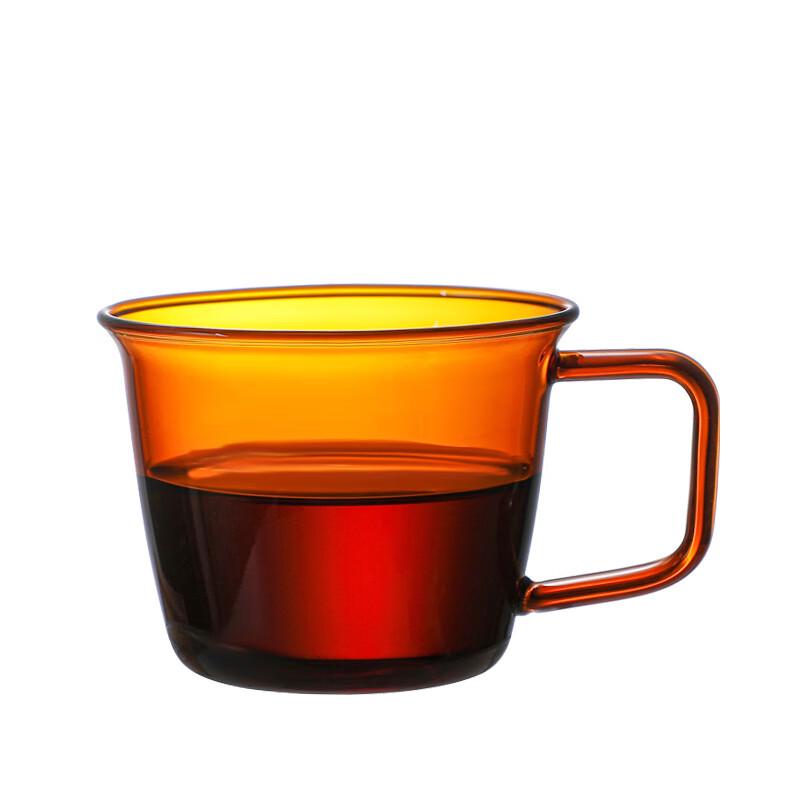 Colored Glass Coffee and Tea Cup with Saucer