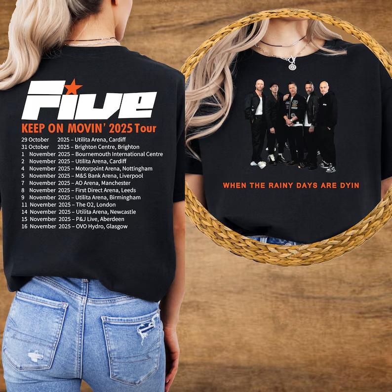 Five Boy Keep on Movin Tour 2025 Tshirt Five Boy Concert Tshirt AN62130 S