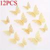 12Pcs Fashion 3D Hollow Butterfly Creative Wall Sticker For DIY Wall Stickers Modern Wall Art Home Decorations DIY Gift