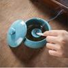 Vintage Gradient Porcelain Ashtray with Lid Large Capacity Windproof Storage Box Office Living Room Ashtray Gift Home Decoration