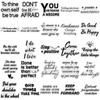 50-Piece Set of Motivational English Phrases Transparent PET Stickers for Scrapbooking and Decoration.