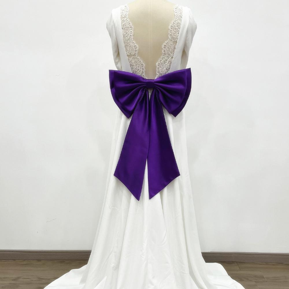 Large Bowknot Waist Ornament Satin Tulle Bow Bow Knots Accessories Sophisticated Gown
