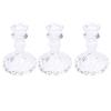 3PCS Glass Candlestick Holder Clear Pillar Taper Candle Holder for Shelf Dining Table Decor Centerpiece Wedding Party