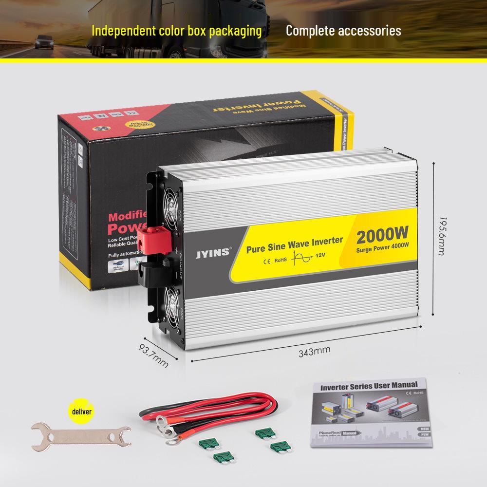 2000W Pure Sine Wave Inverter for Solar, Home, and Car, 12V To 220V