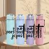1PC Not Perfect Just Forgiven Letter Print 750ml Color Plastic Sports Water Bottle Leakproof Flip Straw Lid Suitable for Sports Office Home Use