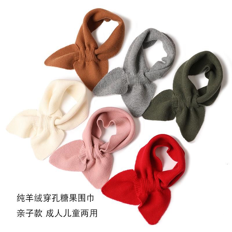 

Cashmere children s scarf knitted solid color winter baby scarf parent-child adult children s scarf 70 зелений