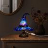 Witch Hat Table Lamp, USB Powered LED Bedside Light, Resin Gothic Night Light for Bedroom, Living Room, Shelf Halloween Decor