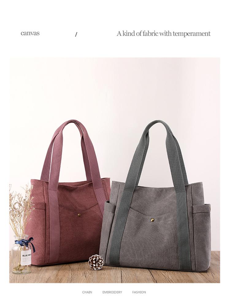 2025 Women's Large Canvas Tote: Fashionable, Artistic, and Simple Design with Single Shoulder Strap