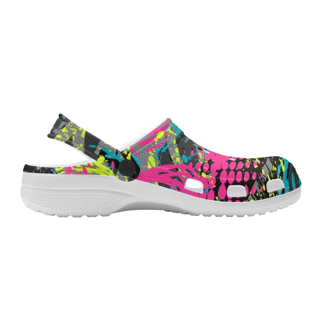 Women Men EVA Garden Clogs Printed Lightweight Breathable Slip On Shoes Beach Pool Bathroom Home Summer Wear Pool Shower Use