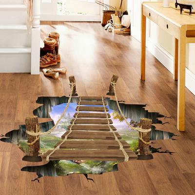 Ramidos 3D Bridge Floor/Wall Sticker Removable Mural Decals Vinyl Art Living Room Decors