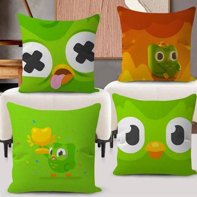 Popular D-Duolingo Owl D-Duo Personalized Picture Text Home Decorative Pillows Household Gifts 45X45Cm