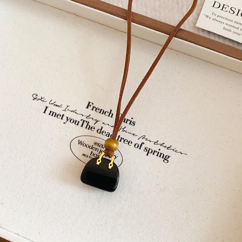 

Кожаный кошелек-подвеска для монет и наушников: Высококлассная, универсальная цепочка-свитер, модная бижутерия