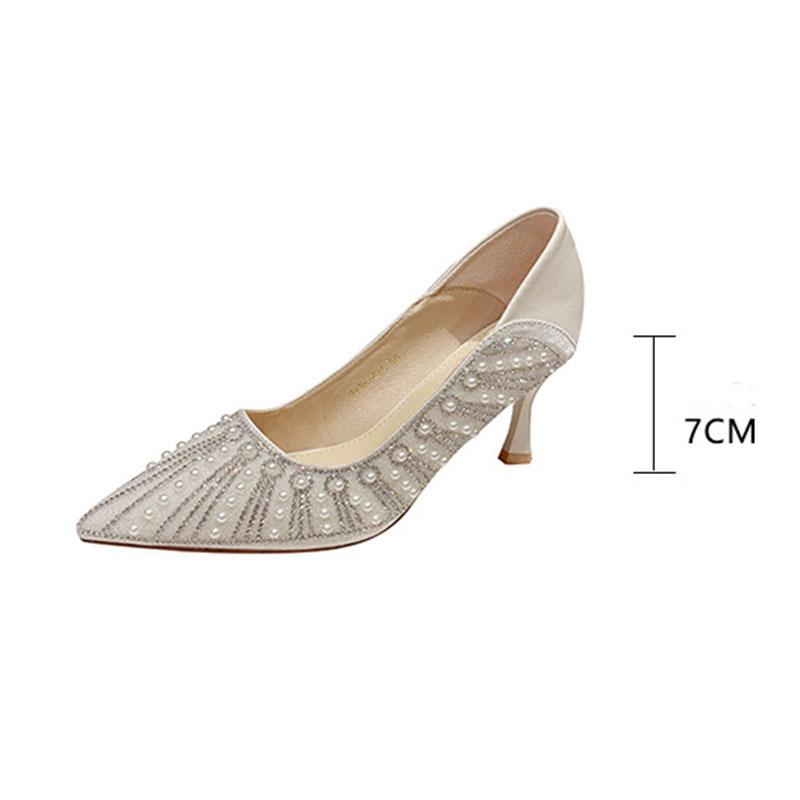 Fashion Shoes for Women's Wedding Bridal Shoes 2025 Crystal Elegant Pointed Toe Thin High Heel Sexy Women's Party Shoe Pumps Women Shoe