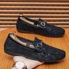 Mjuka Läder Herr Casual Skor Lyxmärke Formella Herr Klänningsskor Designer Svart Man Loafers Andningsbara Slip on Körskor